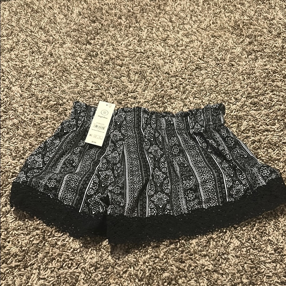 No Boundaries Black Smocked High Waist Shorts